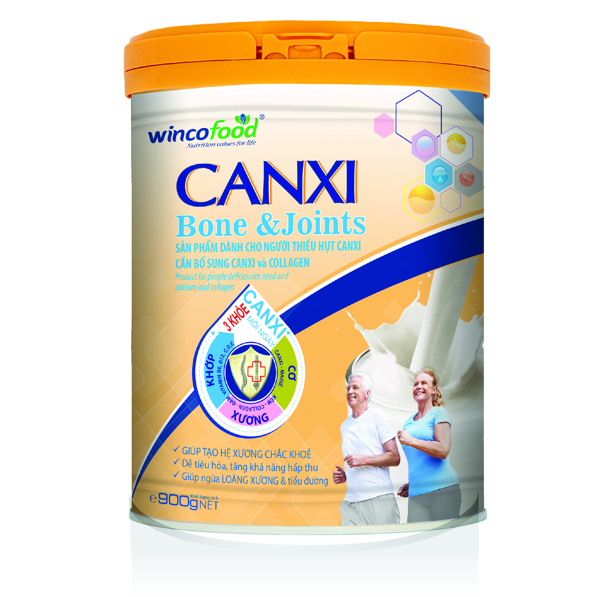 Sữa bột Wincofood Canxi Bone &amp; Joints 800g : Bổ sung Canxi - Collagen và đường ăn kiêng tốt cho cơ xương khớp, chống lão hóa và ngừa tiểu đường.