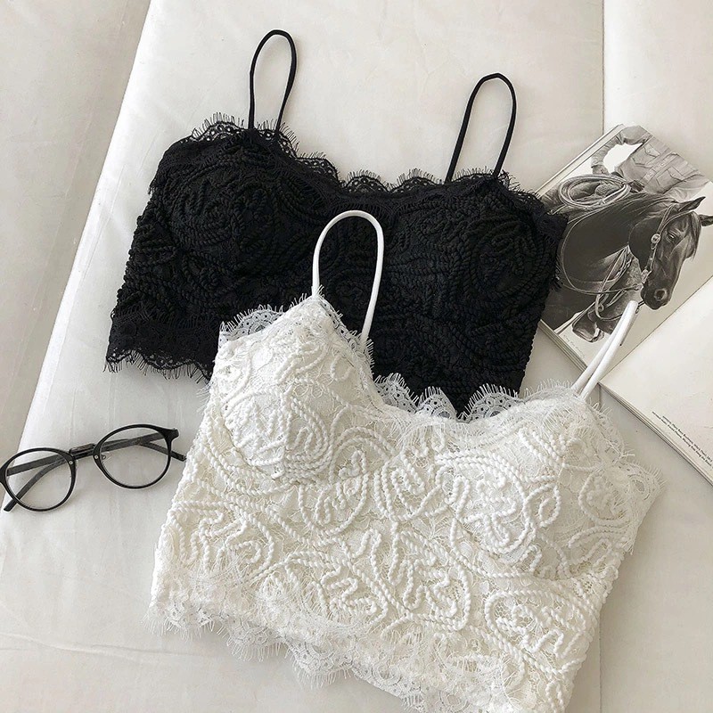 Áo 2 Dây Sợi Bún Ren Có Chun Sau Lưng Siêu Đẹp
