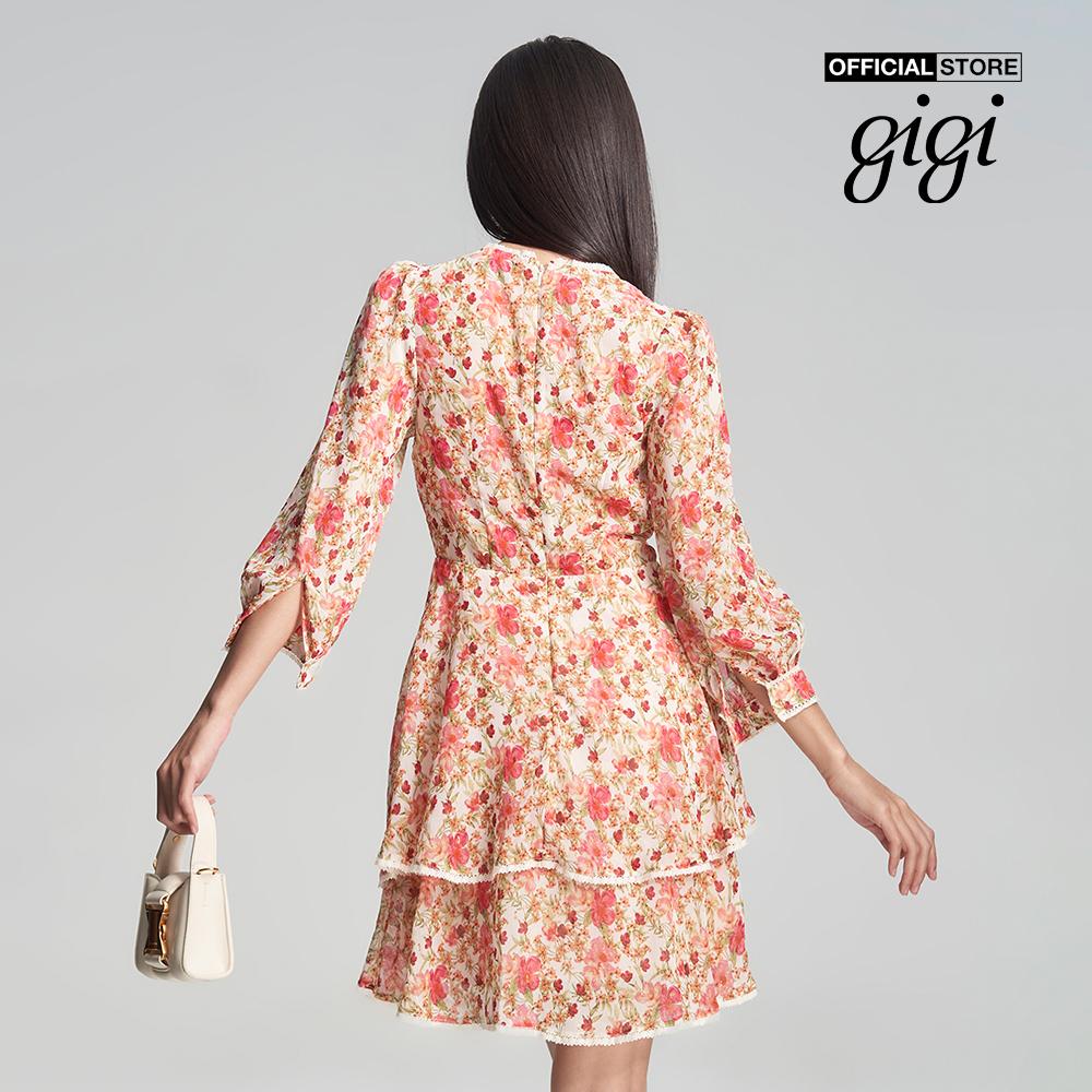 GIGI - Đầm xếp tầng mini tay lỡ in họa tiết hoa xinh xắn G2101D231104