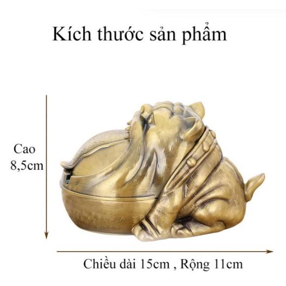 GẠT TÀN THUỐC HÌNH CHÓ BULLDOG ĐẸP LẠ TRANG TRÍ NHÀ CỬA ĐỘC ĐÁO DỄ SỬ DỤNG