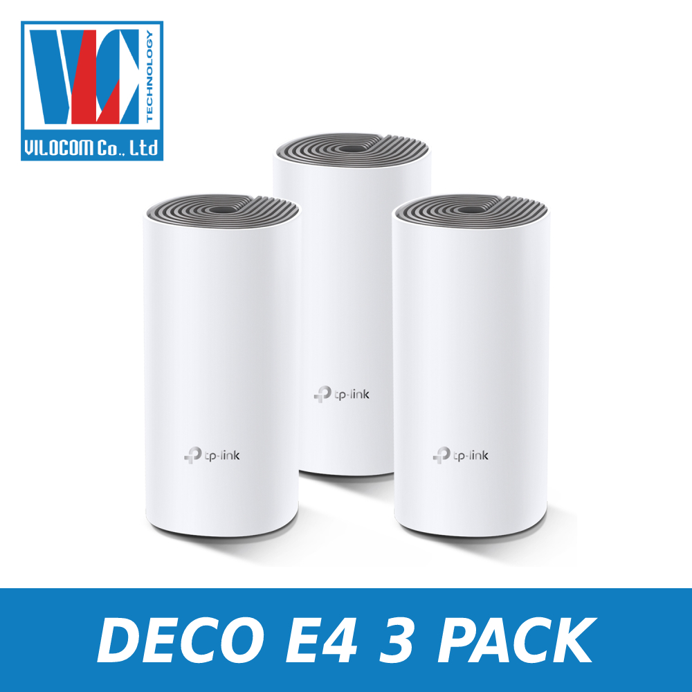 Bộ Phát WiFi Mesh Cho Gia Đình Kinh Doanh AC1200 Deco E4 3 Pack - Hàng Chính Hãng