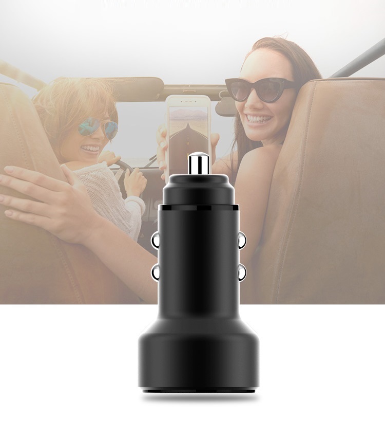 Phụ kiện chia tẩu cắm sạc trên ô tô tích hợp 2 cổng USB sạc nhanh cao cấp