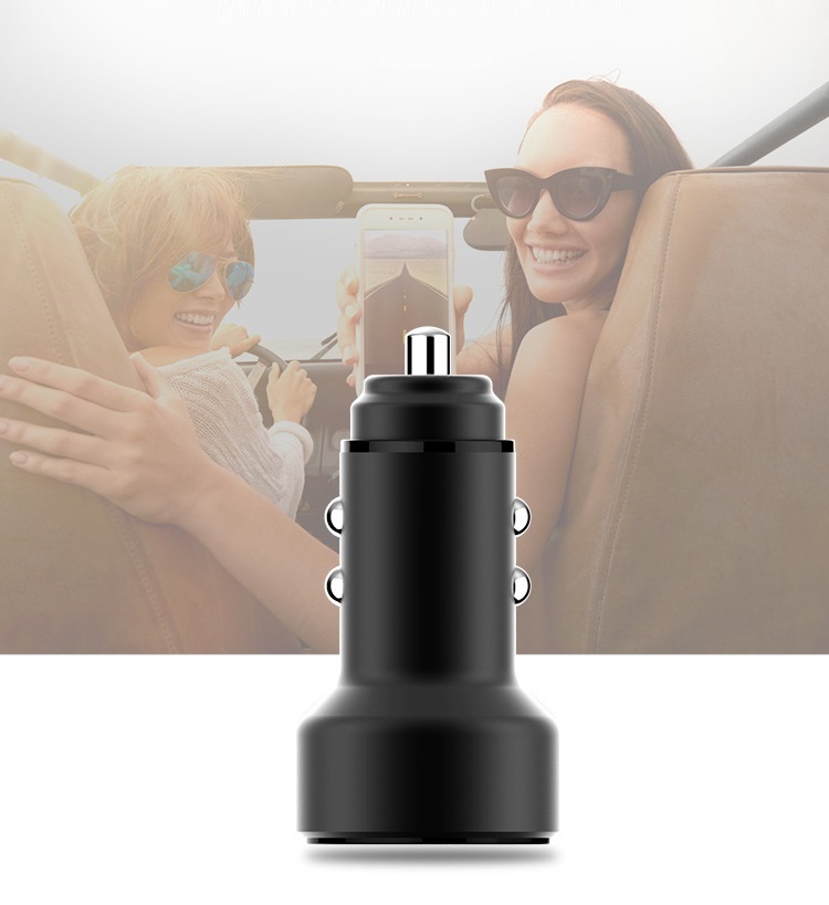 Tẩu cắm sạc điện thoại trên xe hơi WEL TRIP A98 ( 2 cổng sạc USB 1.2A và 2.4A, màn hình LCD, chịu nhiệt và tản nhiệt tốt)- (Tặng Gương cầu lồi mini gắn gương chiếu hậu ô tô)