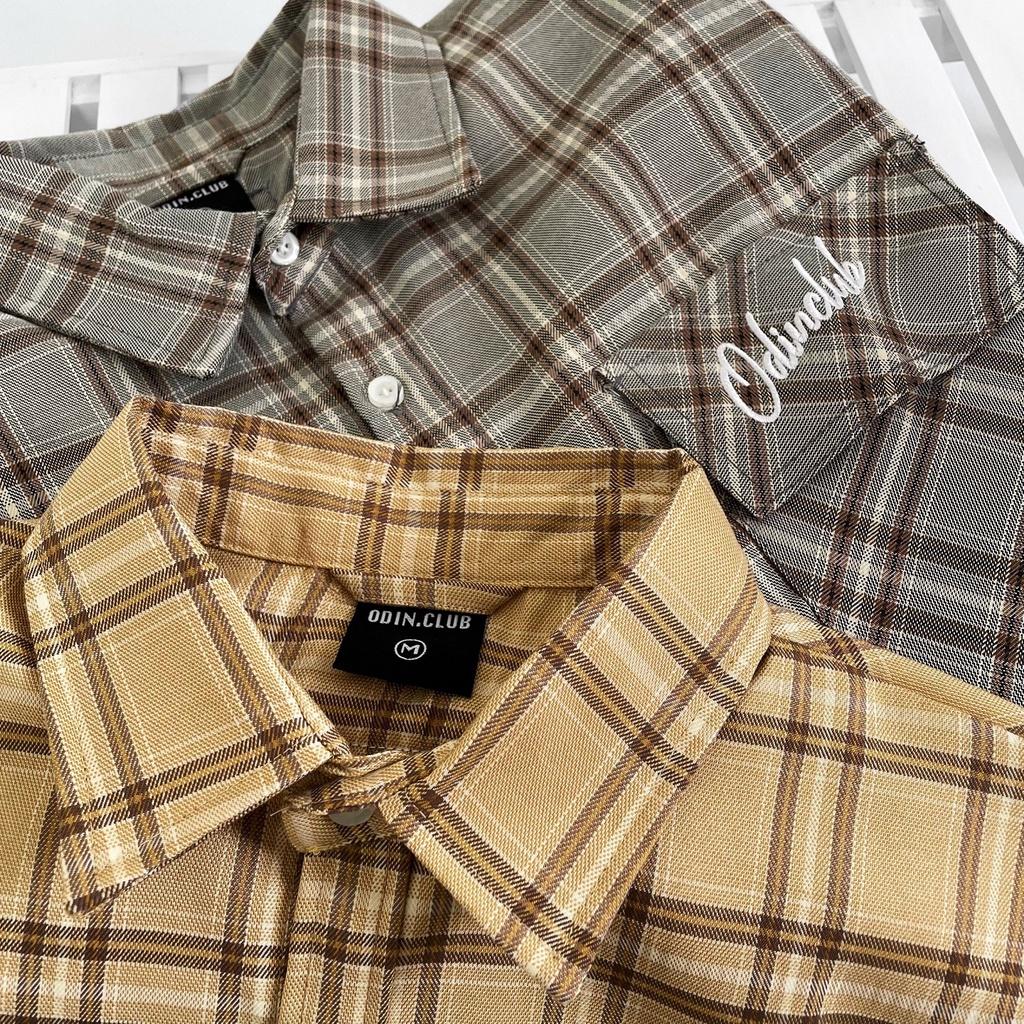 Áo Sơmi dài tay Flannel ODIN, Áo sơmi dài tay kẻ sọc oversize.Local Brand ODIN CLUB