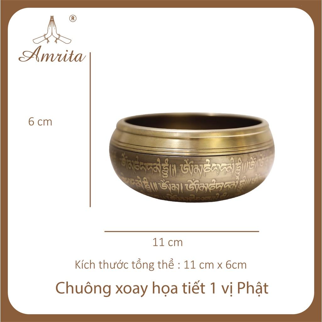 Chuông xoay hát Nepal thủ công handmade - Chuông xoay họa tiết 1 vị Phật - Chuông Tây Tạng-Chuông Xoay Nepal -