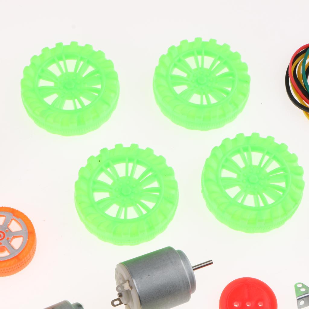 Plastic Motor Gears Kit Pulley Belt Shaft Sets DIY Robot Accessories