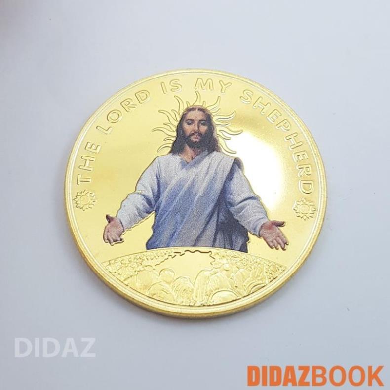 Đồng xu Chúa Jesus kỉ niệm, trưng bày, để ví, tặng người thân, cầu bình an