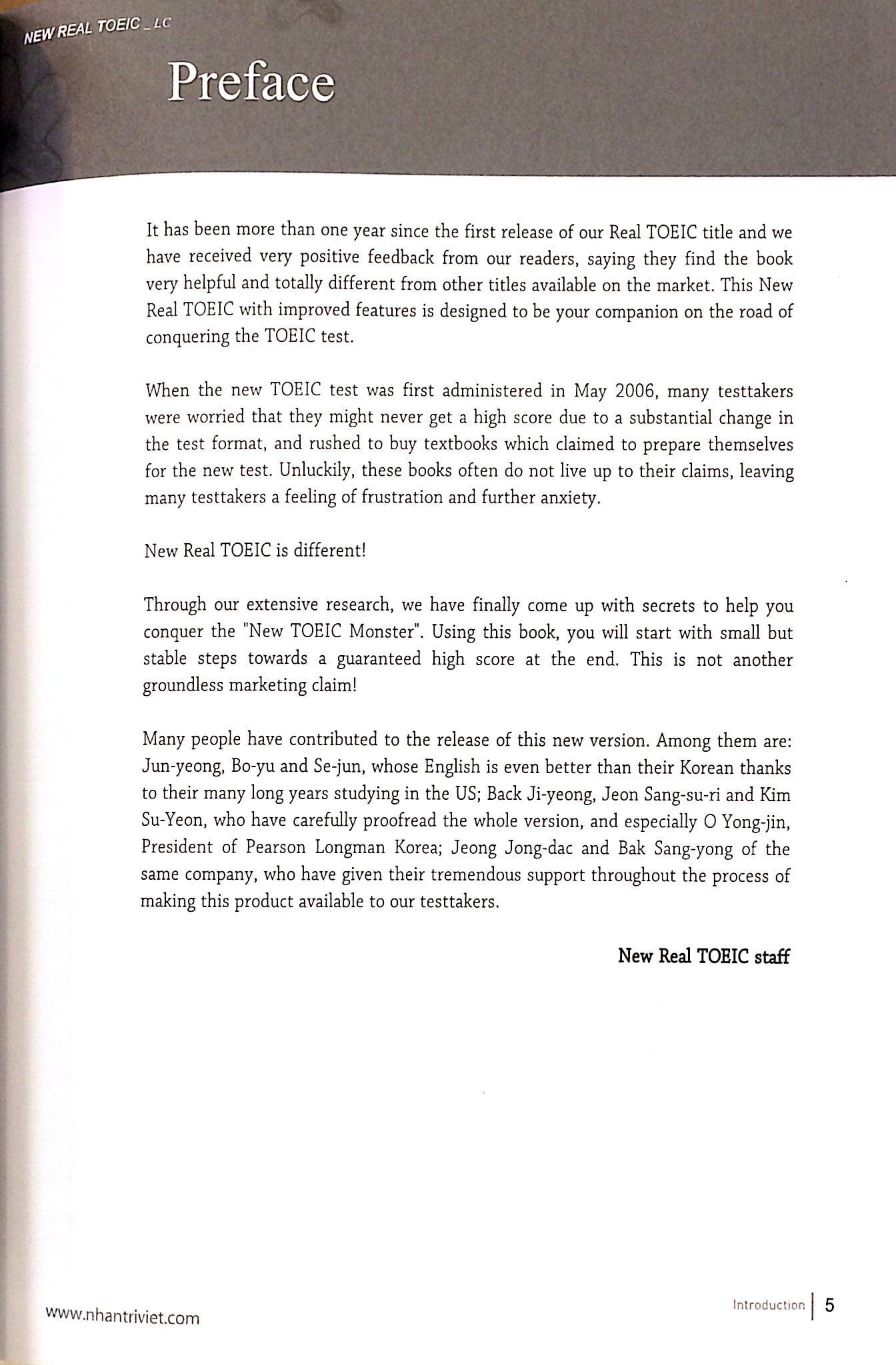 Longman New Real TOEIC (Kèm CD) - Actual Test For Listening Comprehension