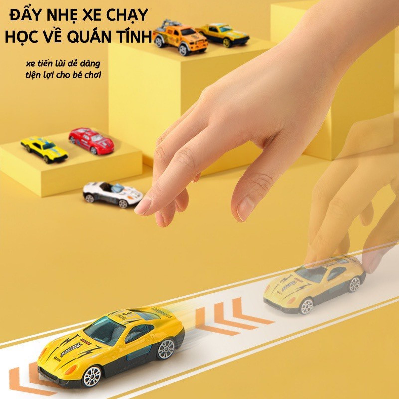 Ô tô đồ chơi mô hình cao cấp Mini Alloy Racing Cars Mideer set xe hơi cảnh sát, xe tải cho bé trai