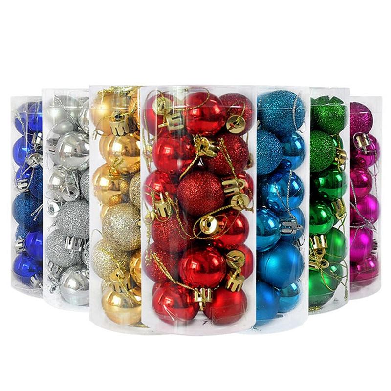 Set 24 quả châu nhỏ gọn trang trí cây thông noel độc đáo