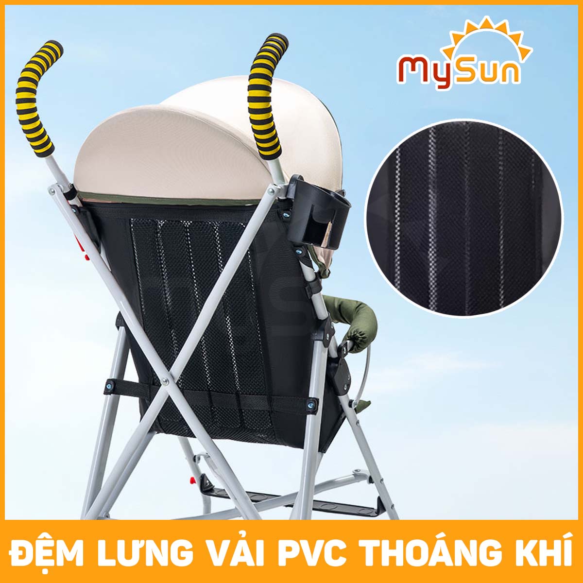 Xe đẩy ngồi du lịch cho em bé 6 tháng 1 2 3 4 tuổi gấp gọn Colorlife MySun