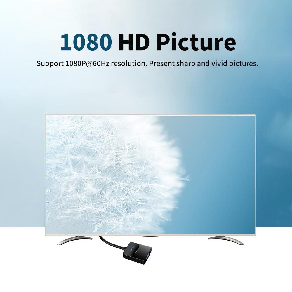 Cáp chuyển đổi Displayport sang VGA Female HD 1080P dành cho máy tính xách tay VENTION