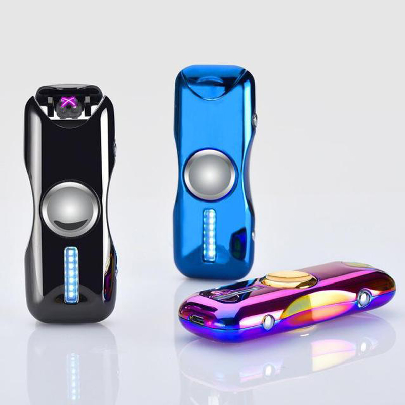 Hộp Quẹt Bật Lửa Hồng Ngoại Sạc Điện Qua Cổng USB Kiểu Dáng Spinner 2 Cánh BD-915 Tạo 18 Hiệu Ứng Đèn Led ( Giao Màu Ngẫu Nhiên )