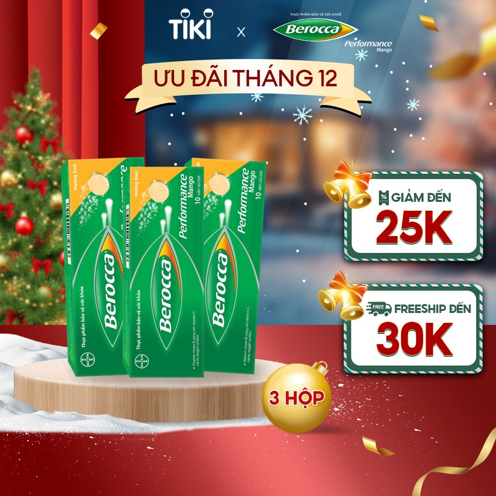 Combo 3 Hộp Viên Sủi Bổ Sung Vitamin BEROCCA Performance Hộp 10 Viên x3 Hỗ Trợ Tăng Cường Sức Đề Kháng