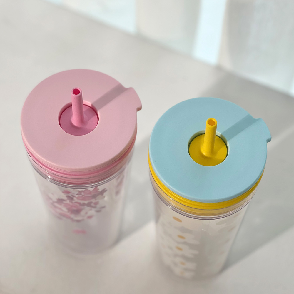 Ly nhựa 2 lớp có ống hút LocknLock Bucket Cold Cup with Straw HAP520PIK 580ml