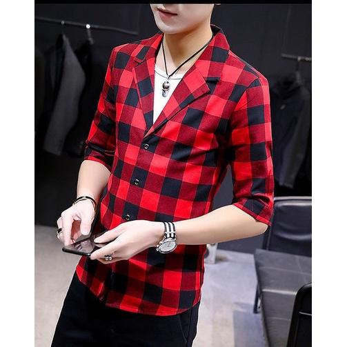 Áo sơ mi, áo sơ mi nam h5 sọc caro, cổ vest, thấm hút mồ hôi, đứng form hàng thiết kế cao cấp
