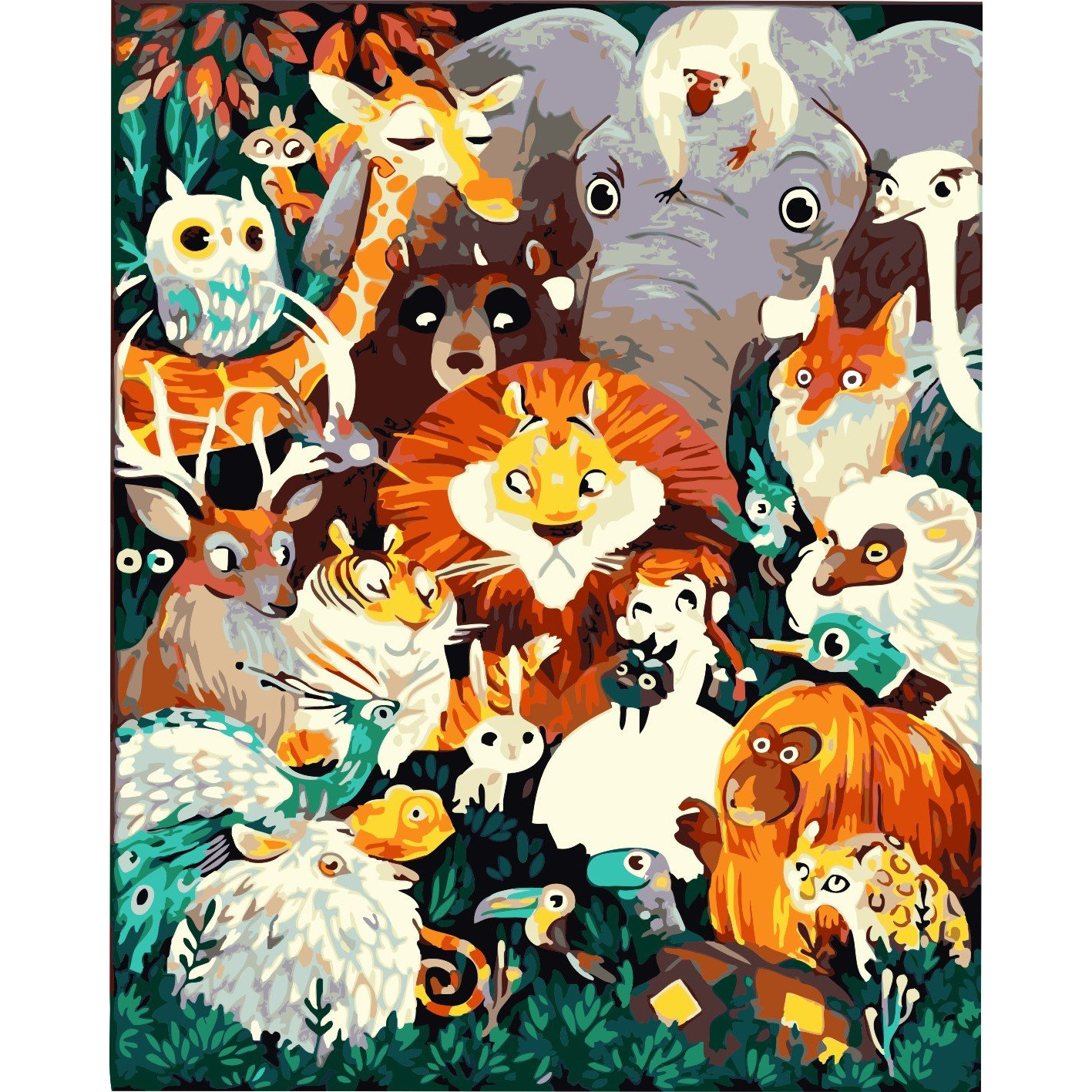 Tranh sơn dầu số hóa - tranh tô màu theo số-  khung gỗ 40x50 Mẫu 34