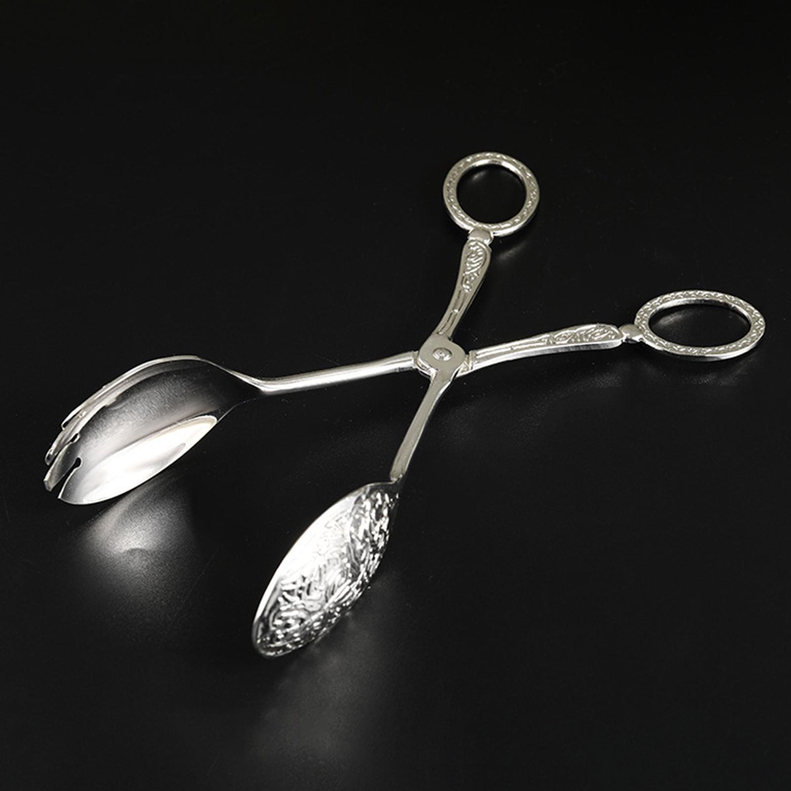2x 23cm/9.1 inch Classic Kitchen Buffet Tongs Food Serving Tongs Salad Tongs