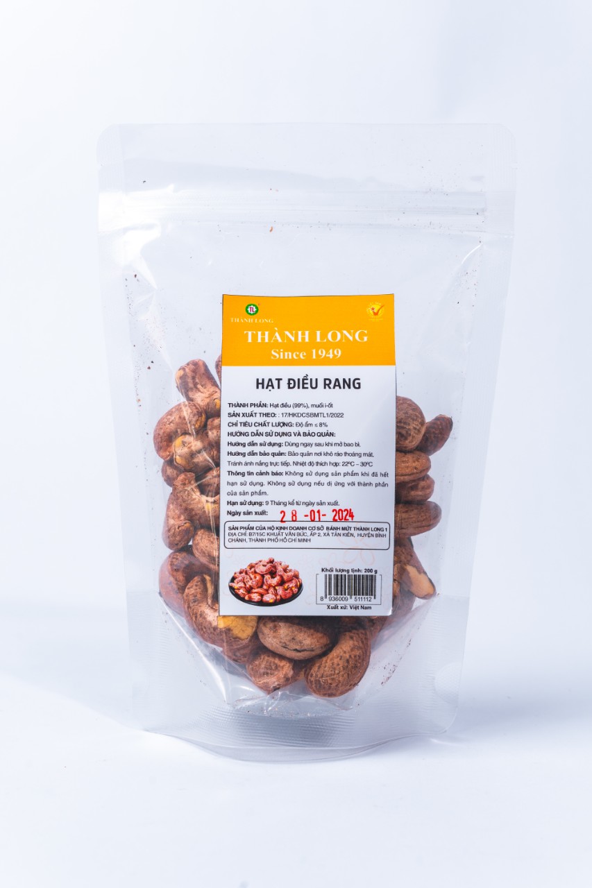 Hạt Điều Rang Muối Nguyên Lụa Thành Long Hạt Dinh Dưỡng Thơm Giòn Chất Lượng 100g/200g