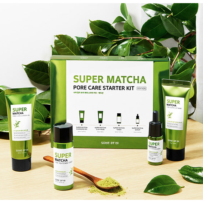 Bộ Kit 4 Sản Phẩm Chăm Sóc Da Se Khít Lỗ Chân Lông Some By Mi Super Matcha Pore Care Starter Kit - Edition