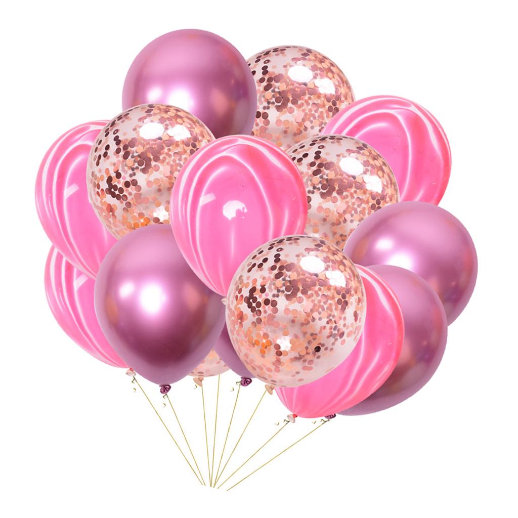 15x Latex Confetti Foil Balloons Wedding Birthday Hen Party Supplies Blue