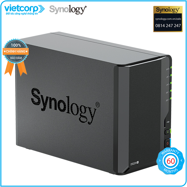 Thiết bị lưu trữ NAS Synology DS224+ - Hàng Chính Hãng