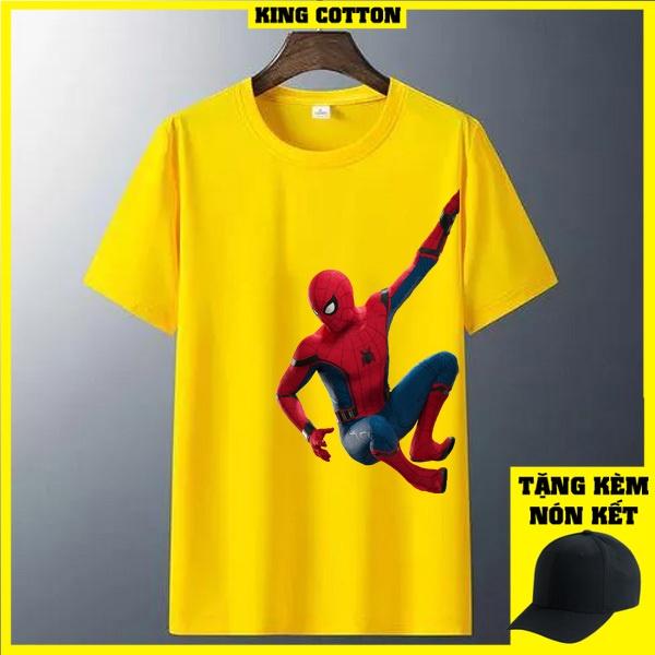 Áo thun trẻ em spider man 6 màu , Có size người lớn, King Cotton