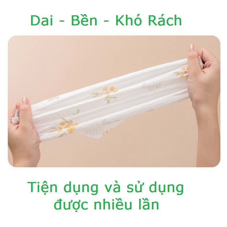 Cuộn giấy lau bếp - Khăn lau đa năng bằng vải không dệt bền dai, sạch dầu mỡ chống thấm tiện dụng (50 tờ/cuộn)