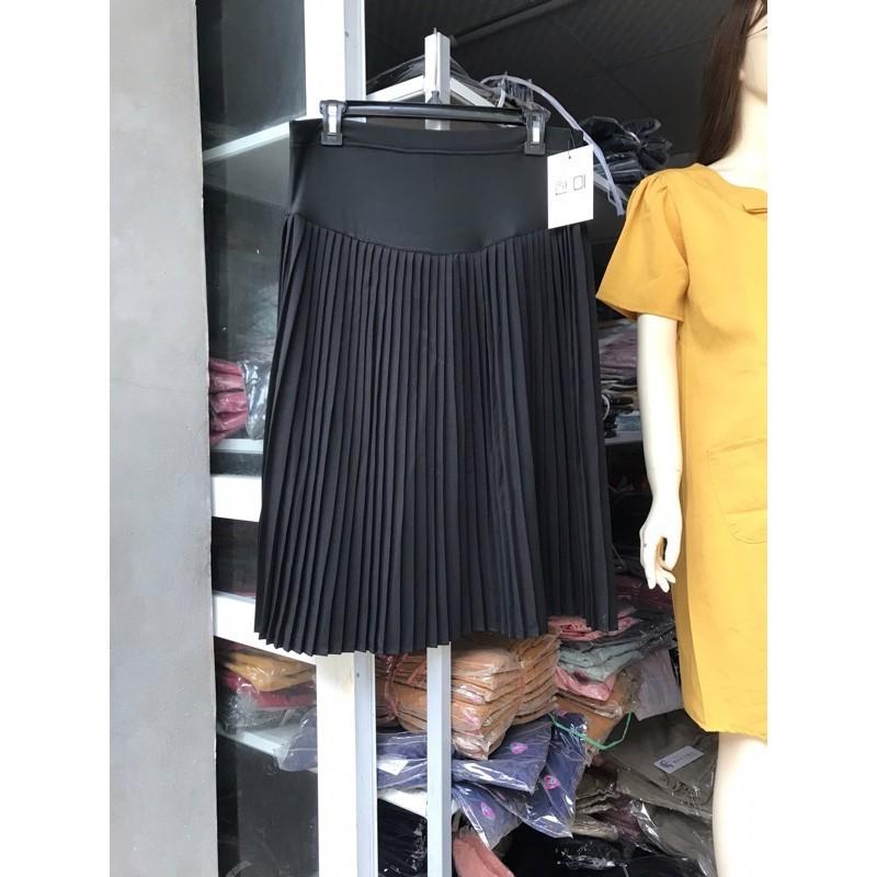 Chân váy bầu xếp ly DÁNG DÀI -