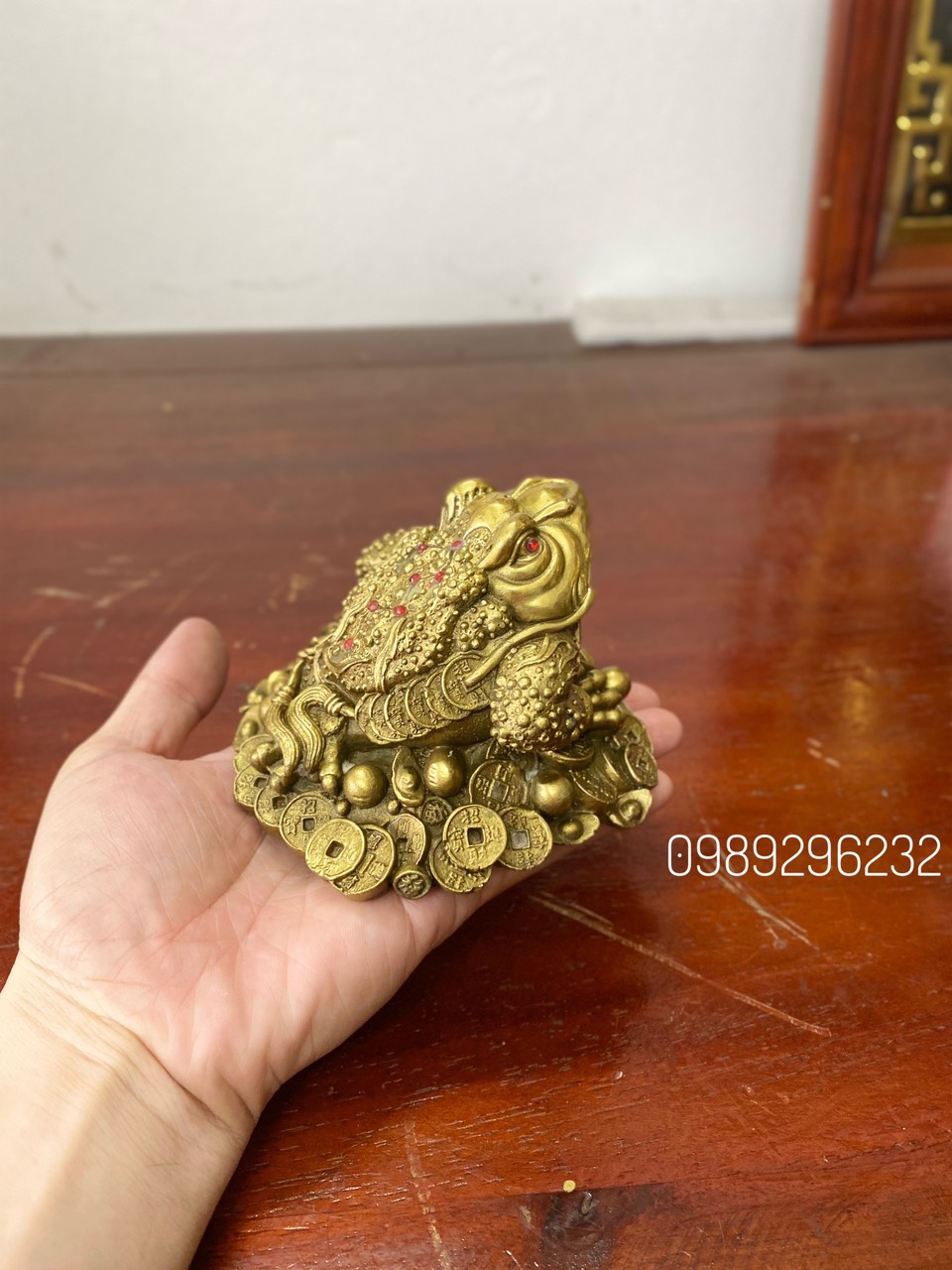Cóc ngậm tiền Thiềm thừ 3 chân hút tài lộc vật phẩm phong thuỷ bằng đồng, Thềm thừ chiêu tài lộc
