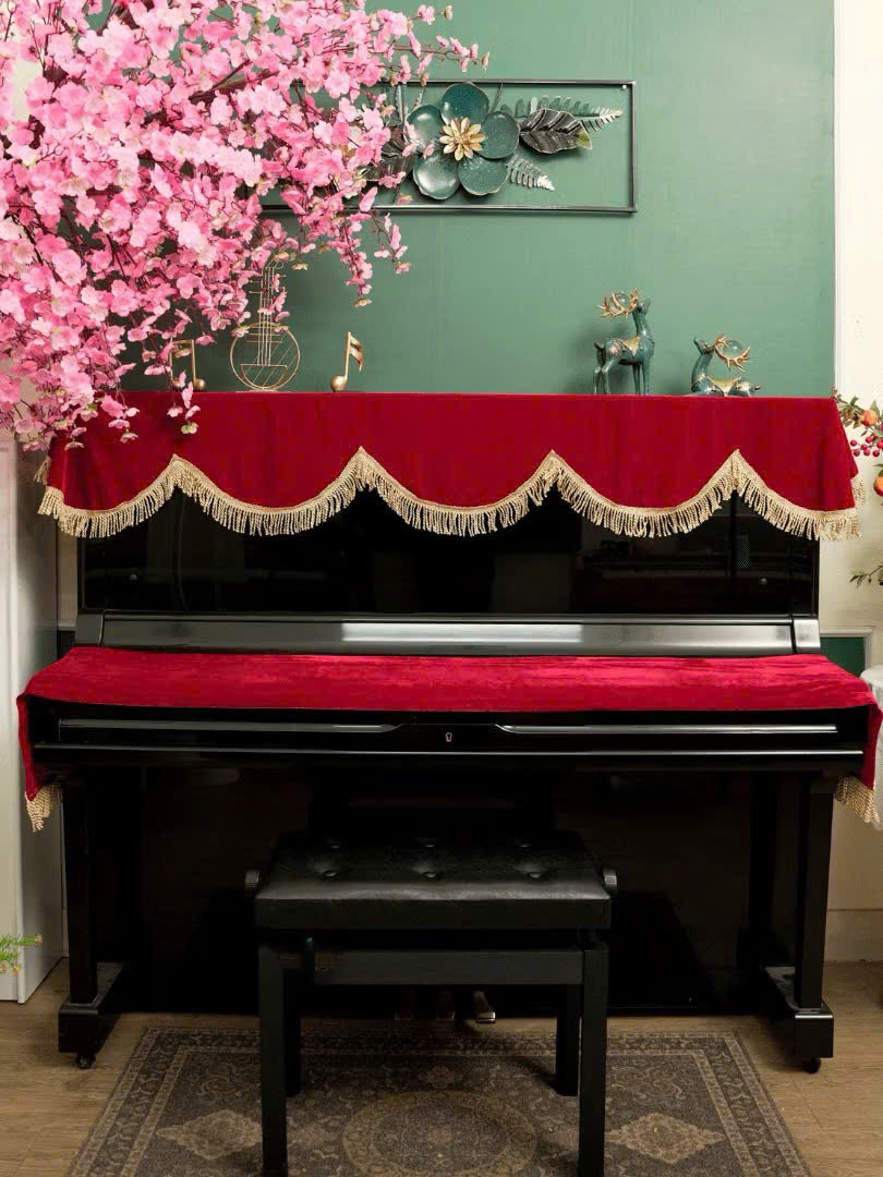 Khăn phủ đàn piano cơ đàn piano điện tử 88 phím phong cách Châu Âu cổ điển sang trọng chống bụi chống xước - Hàng chính hãng