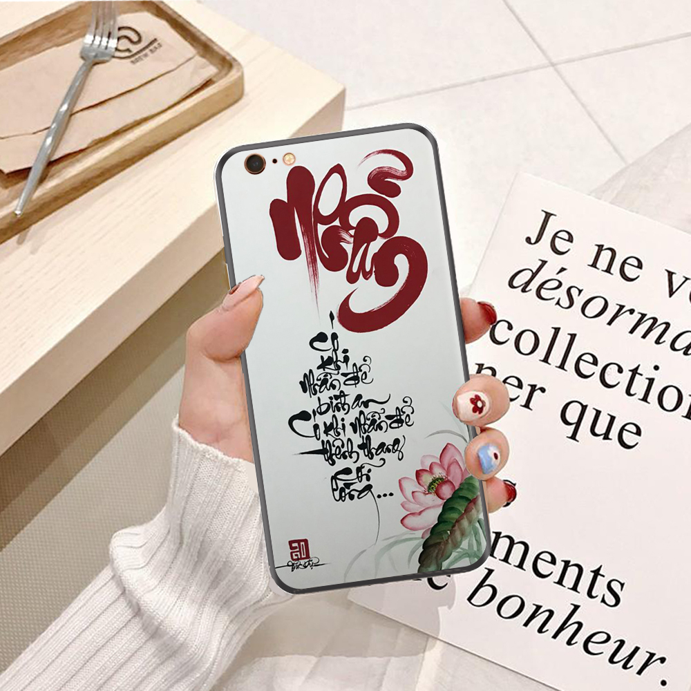 Ốp lưng điện thoại iPhone 6 viền silicon dẻo TPU  hình Thư Pháp - Hàng chính hãng