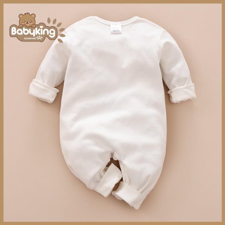 Bodysuit,áo liền quần dễ thương dài tay cho bé họa tiết cầu vòng xinh xắn (336A),cotton 100%,thương hiệu Aiueo Nhật Bản