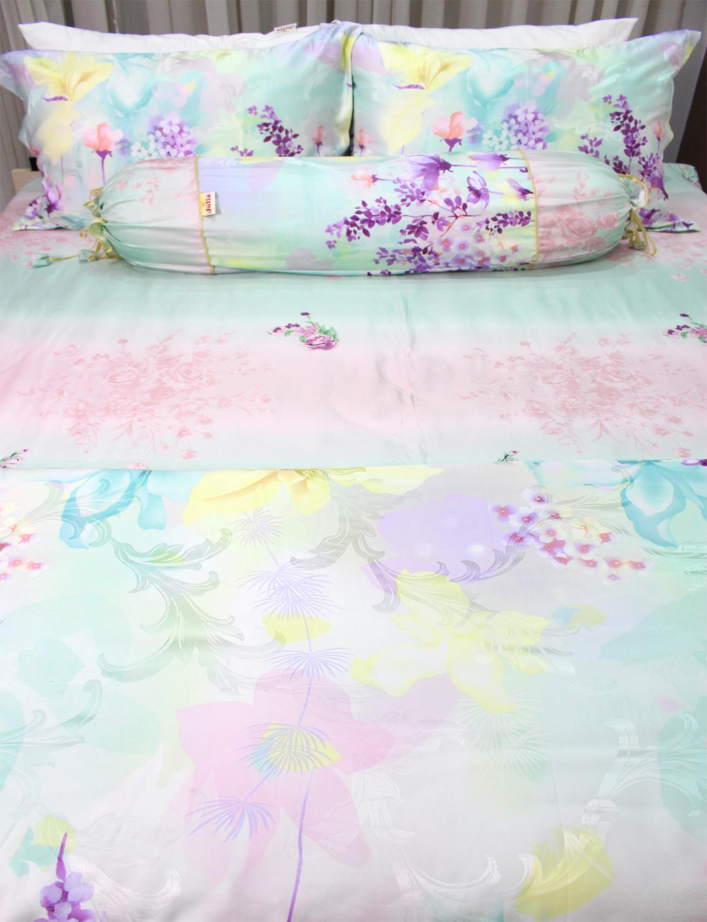 Bộ vỏ chăn ga gối 5 món lụa tencel Hàn Julia 882BM18