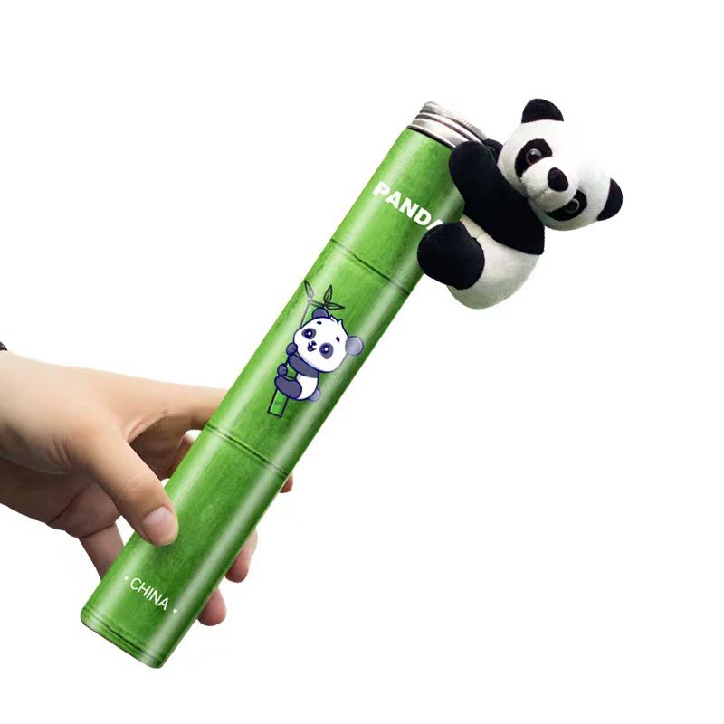 Combo Bình Nước Gấu Trúc Kèm Sticker,Ống hút,Gấu treo Hottend 2023
