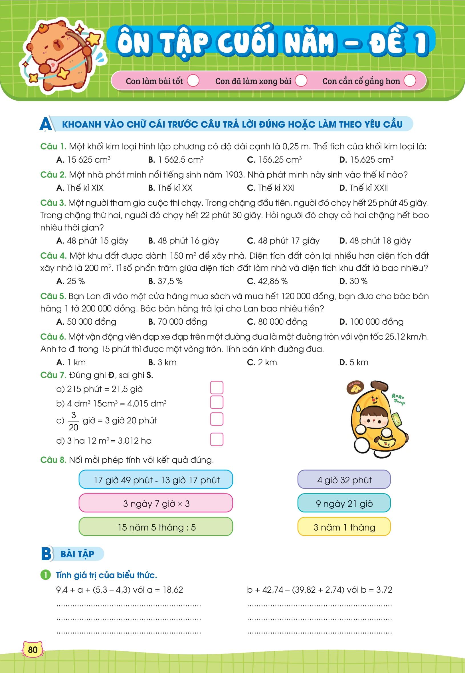 Sách - Phiếu Bài Tập Cuối Tuần Toán 5