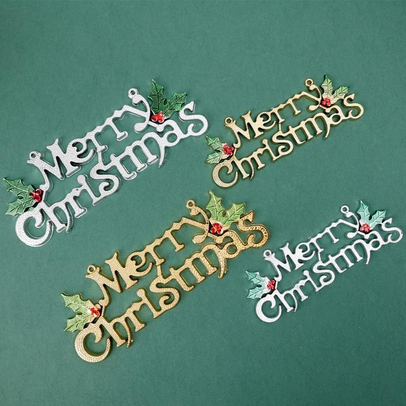 Phụ Kiện Trang Trí Cây Thông Giáng Sinh Hình Chữ Merry Christmas 3D Kích Thước 14 / 20cm