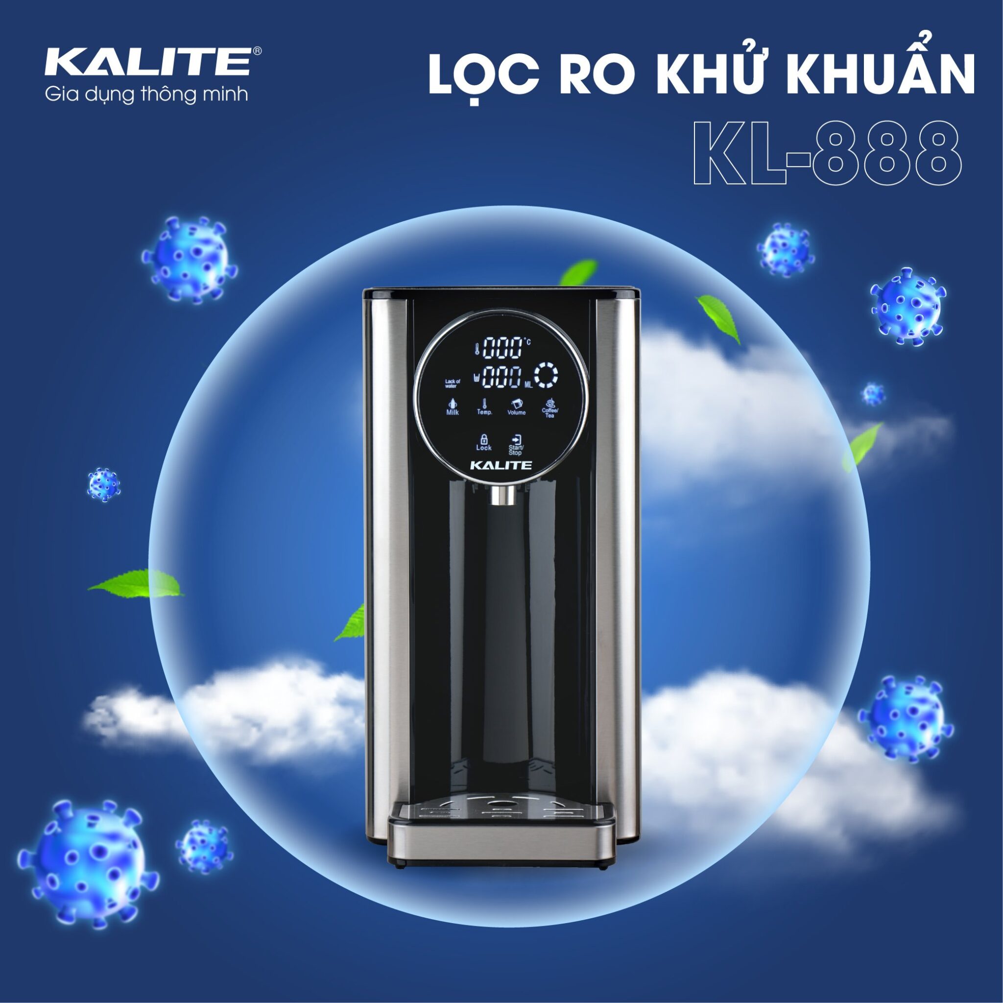 Bình Thủy Điện KALITE  KL-888 2.7L Công Suất 2200W - Hàng Chính Hãng