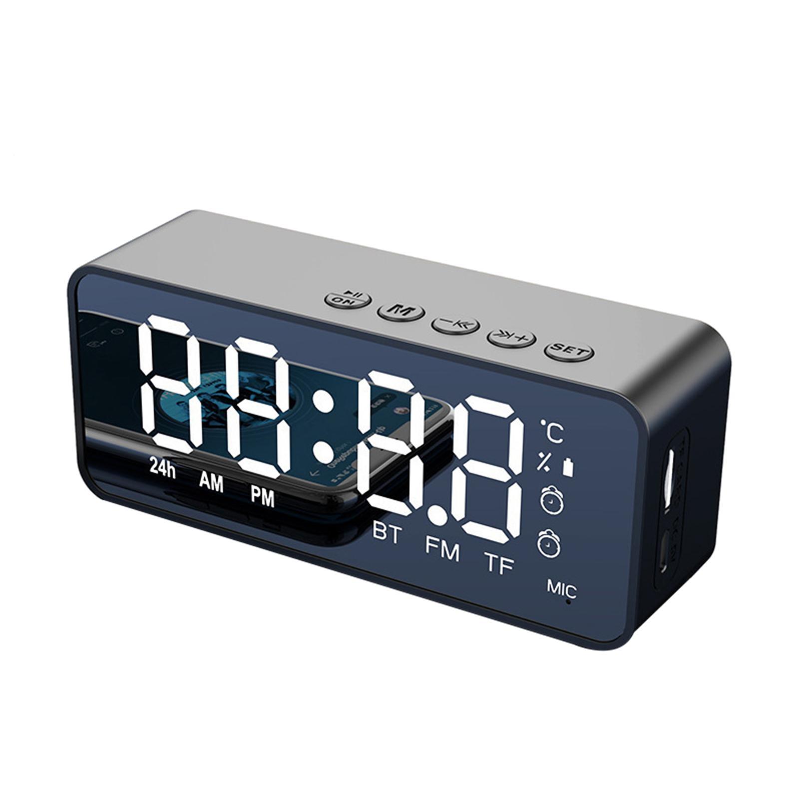 Wireless Bluetooth Speaker with FM Radio Dual Clock Voice Broadcast