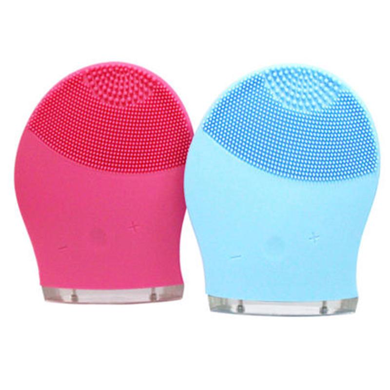 Máy Massage Mini Chống Nước Làm Sạch Da Mặt Công Cụ Silicon Rửa Mặt Bàn Chải Với Sonic Rung Cho Da Làm Sạch Lỗ Chân Lông