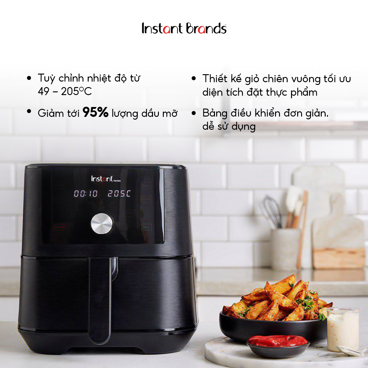 Nồi Chiên Không Dầu INSTANT VORTEX 4-IN-1 Dung Tích 5.7L - Hàng Chính Hãng