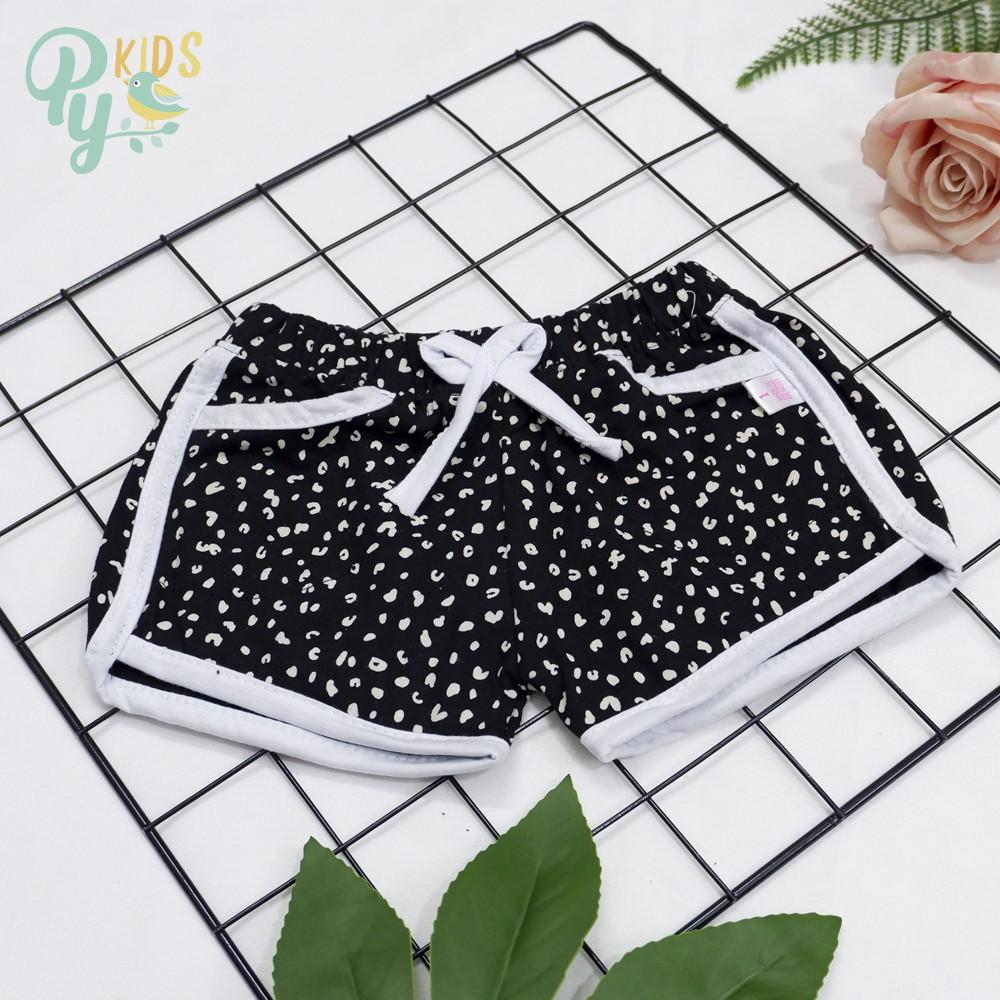 Quần sort cotton cho bé gái 5-25 kg, viền 2 bên, quần mổ túi phối nơ giữa hàng đẹp mẫu mới 2021