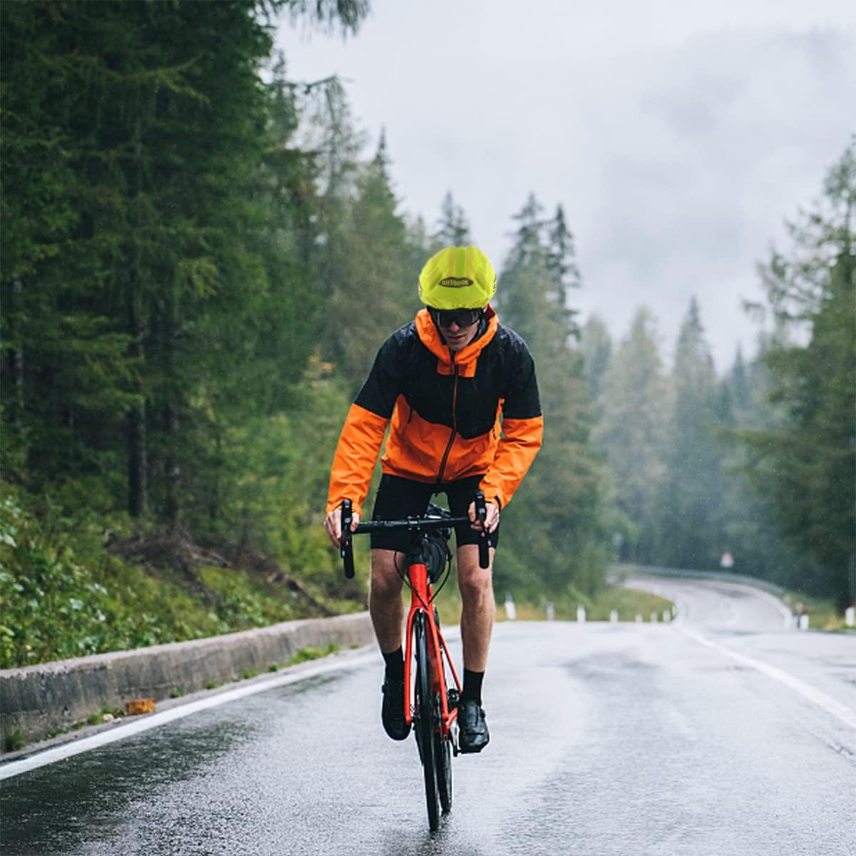 Mũ bảo hiểm đi mưa 2 chiếc, Thiết kế viền đàn hồi, có dải phản quang, khả năng hiển thị cao, Vỏ chống bụi chống nước cho mũ bảo hiểm xe đạp và xe đạp leo núi