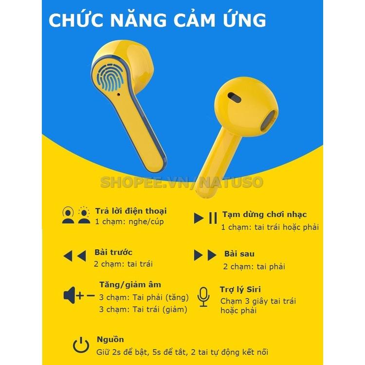 Tai nghe không dây nhét tai bluetooth cảm ứng Pro12 TWS 5.0 hình minion cute âm thanh chất lượng