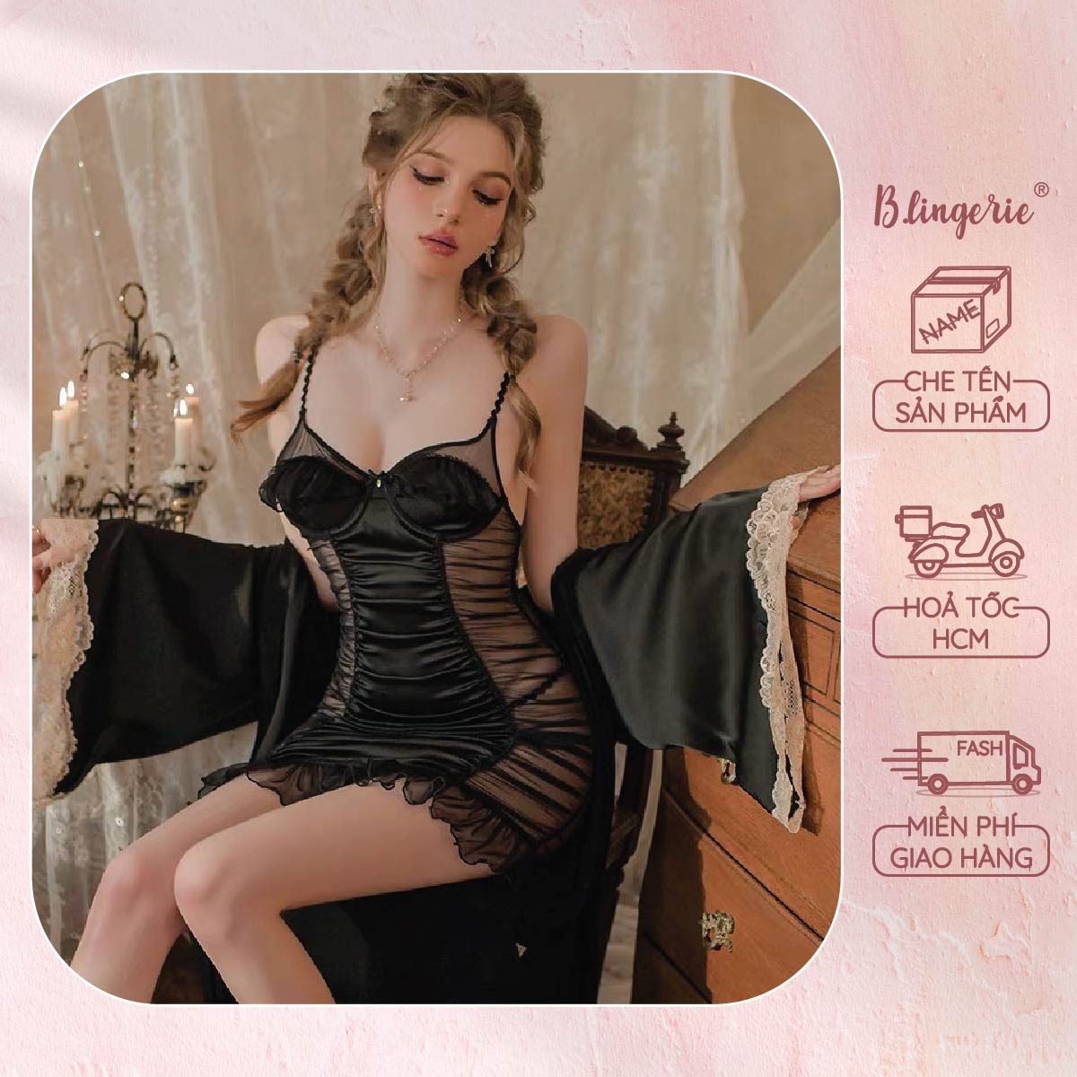 Váy Ngủ Nữ Bèo Nhún (Không Kèm Áo Choàng) - B.Lingerie