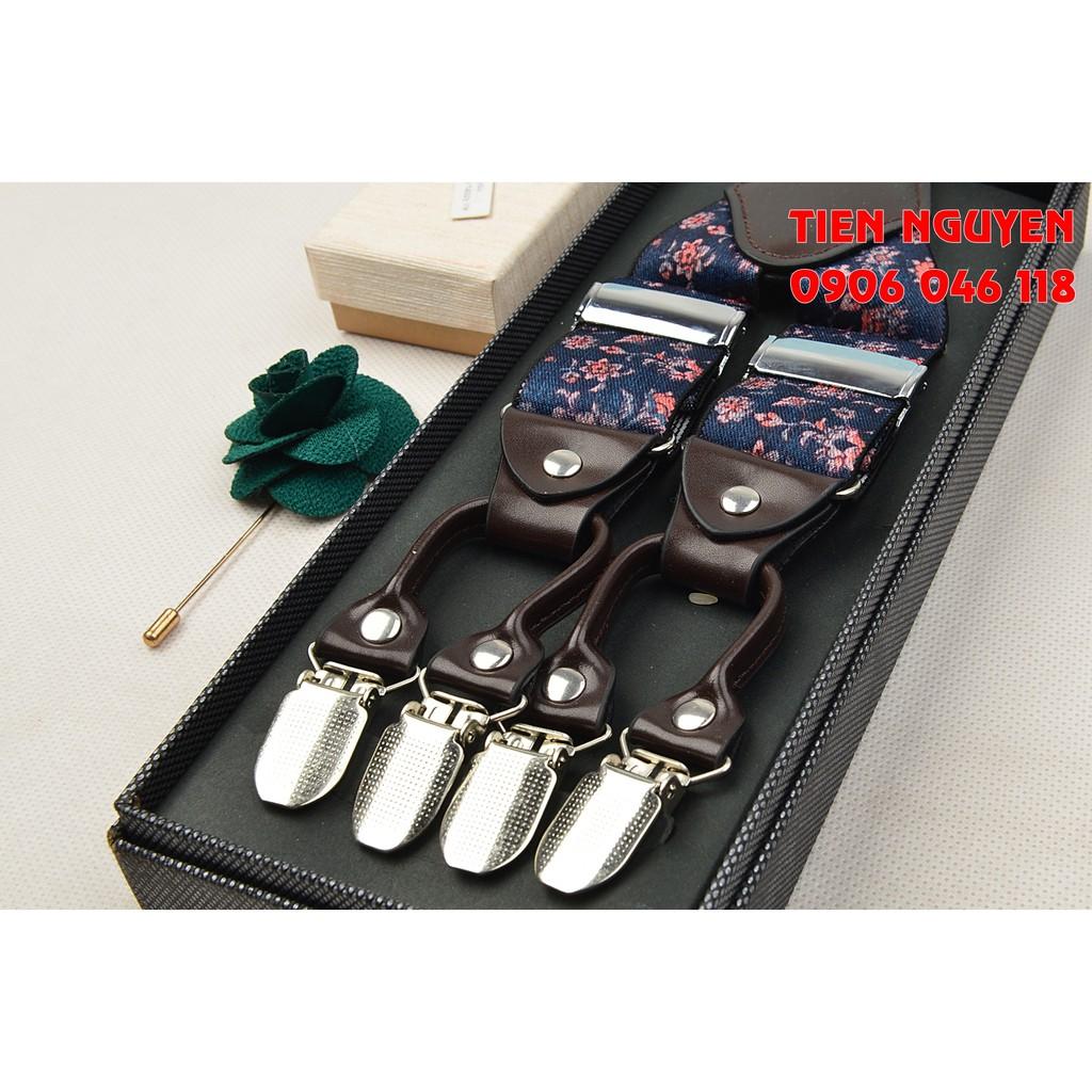 Đai Đeo Quần Nam Chữ Y Cao Cấp 6 Clip Bản 3.5Cm Thun 4 Chiều