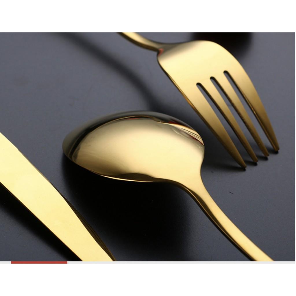 Bộ 4 dụng cụ ăn uống trang trí bàn ăn SET CUTLERY GOLDEN INGENIOUS 4pcs