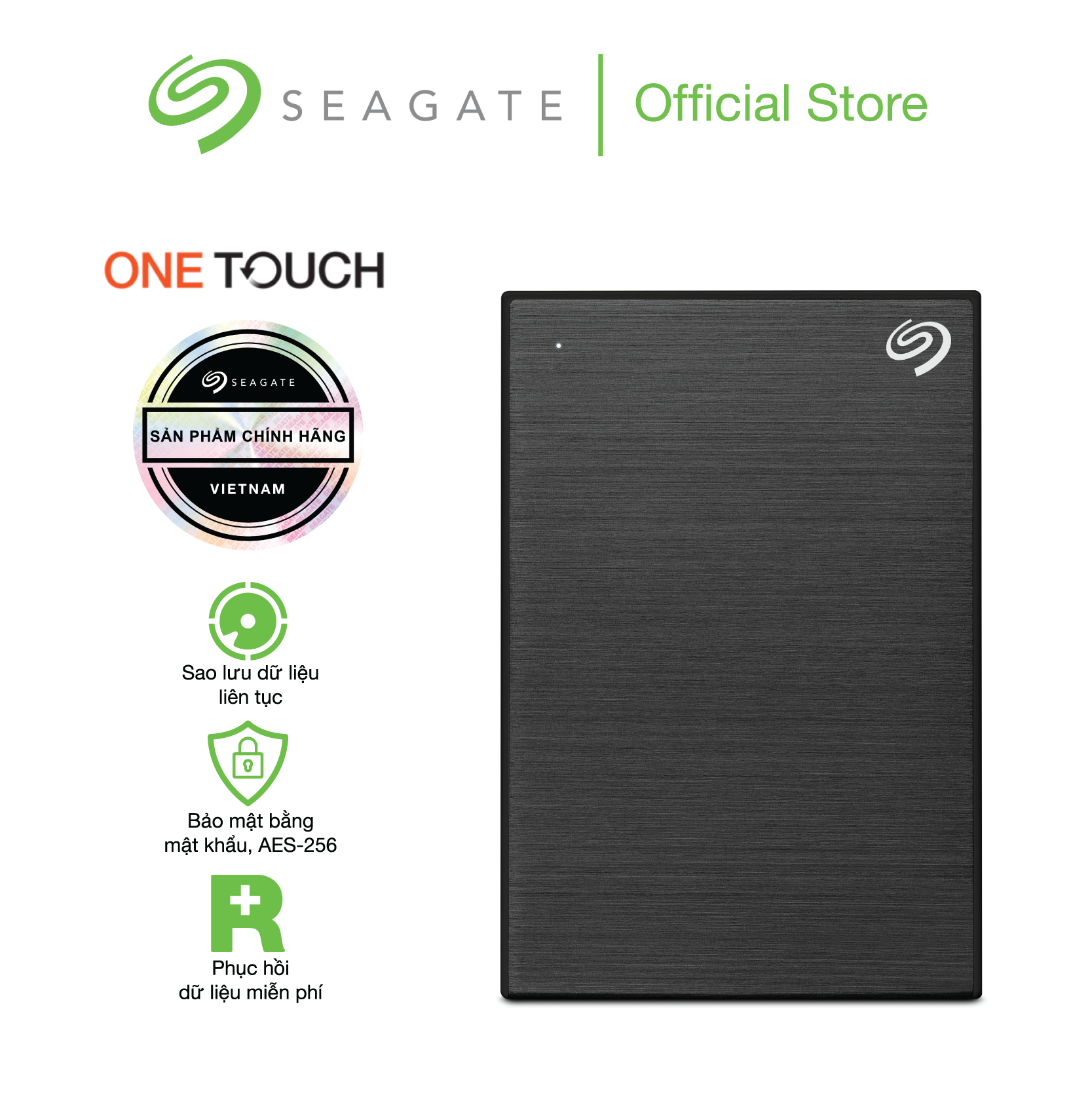 Ổ cứng di động HDD Seagate One Touch 1TB 2.5&quot; USB 3.0 - Hàng chính hãng - Màu đen