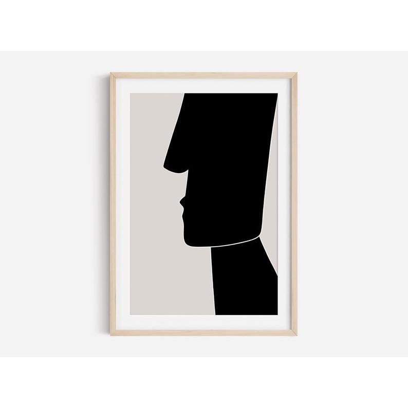 Tranh treo tường | Tranh nghệ thuật trừu tượng -Abstract Face Print, Black Abstract Art, Line Drawing, Scandinavian