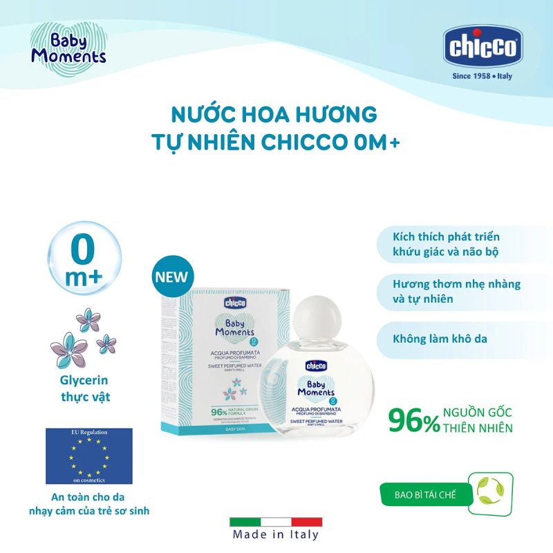 Nước hoa Chicco hương tự nhiên 0M+ dành cho bé